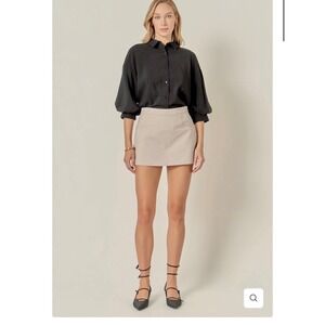 English Factory Mini Skort Skirt Shorts Purple Pocket Side Zip size M‎